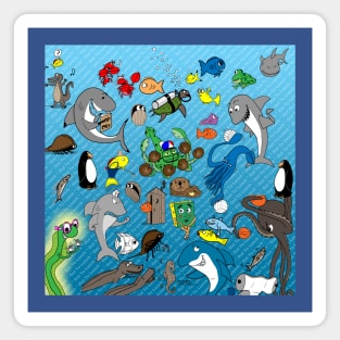 Out to Lunch Sea Animals Collection Magnet